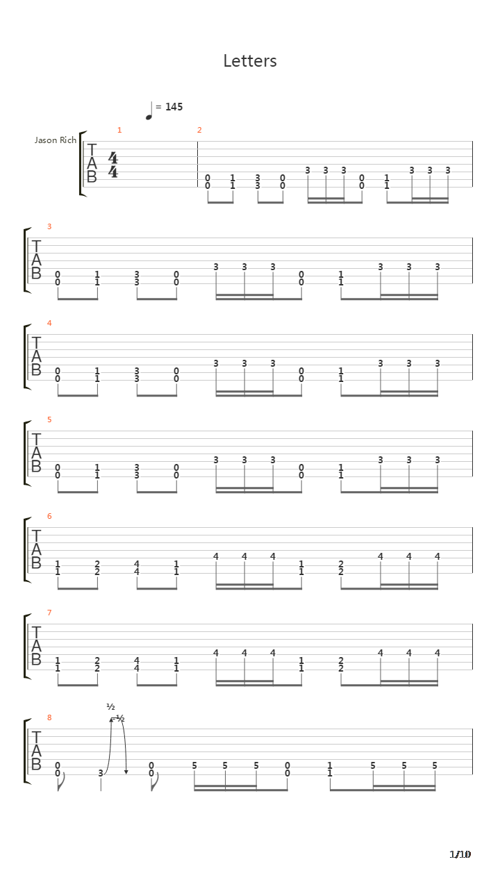 Letters吉他谱