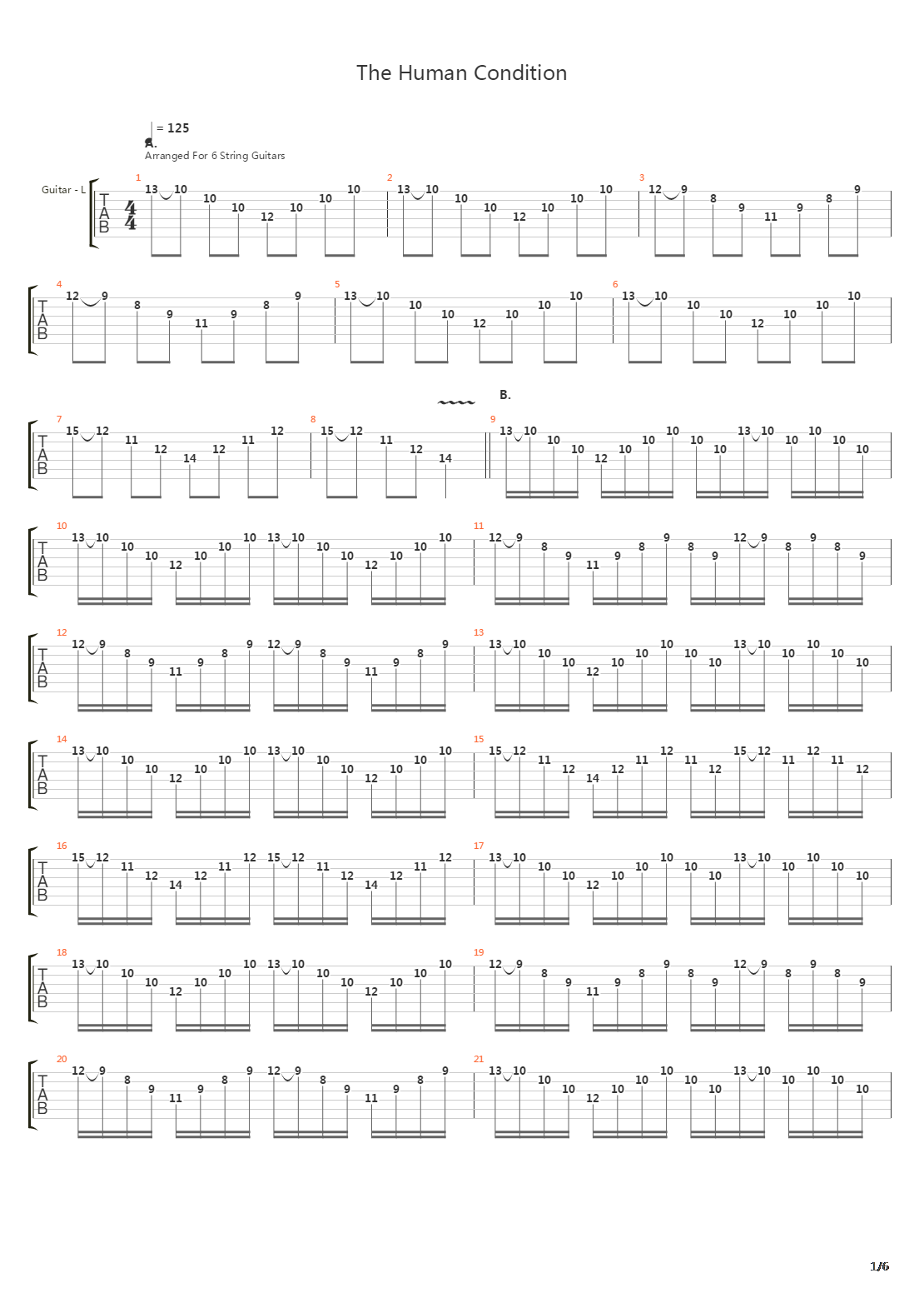 The Human Condition吉他谱