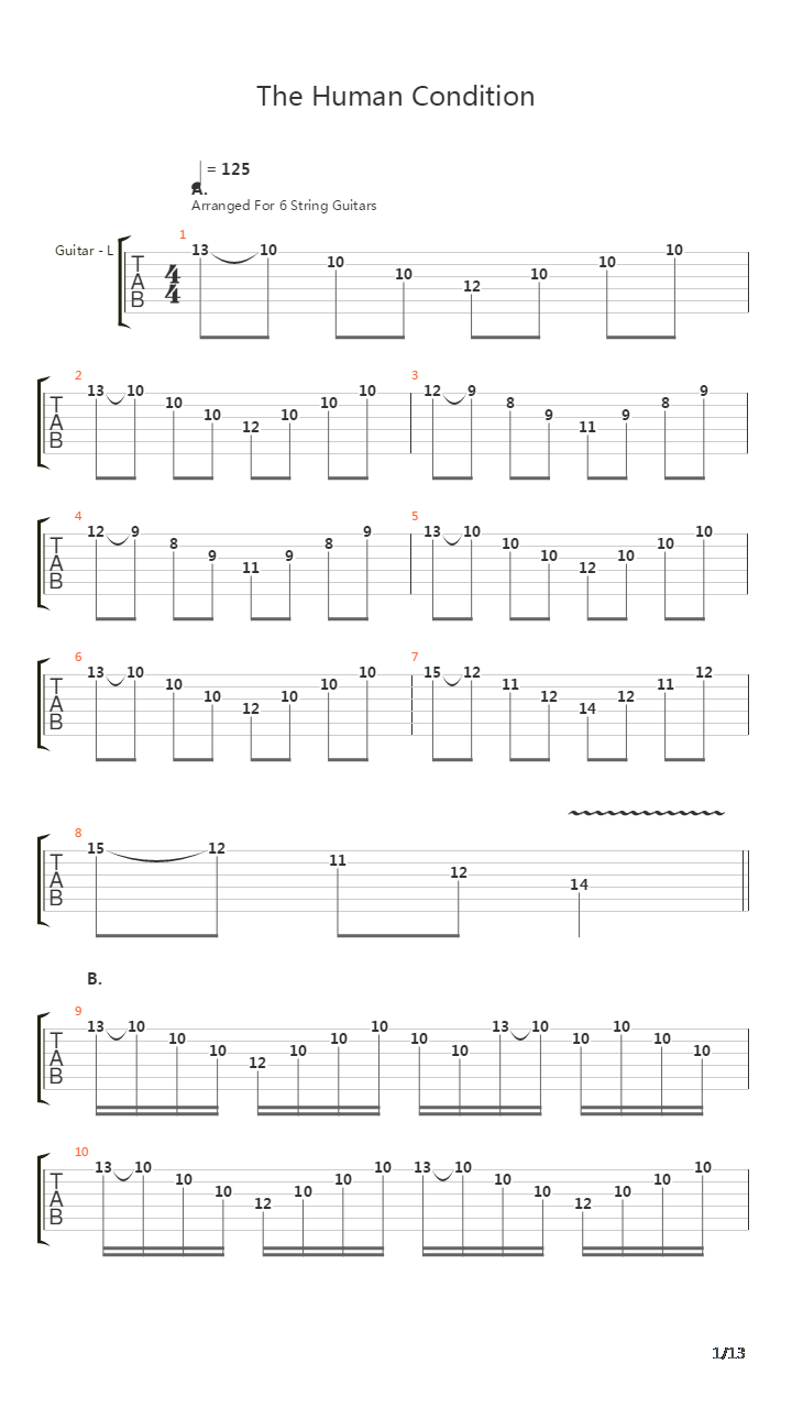 The Human Condition吉他谱