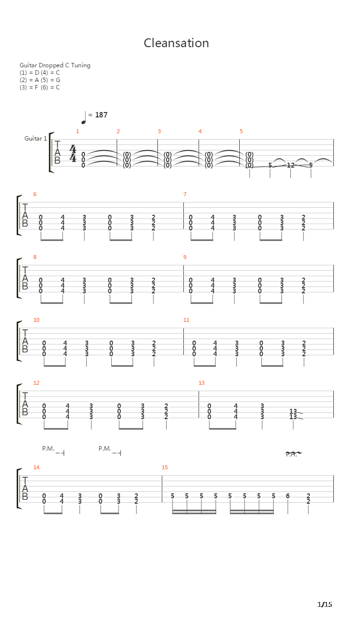 Cleansation吉他谱