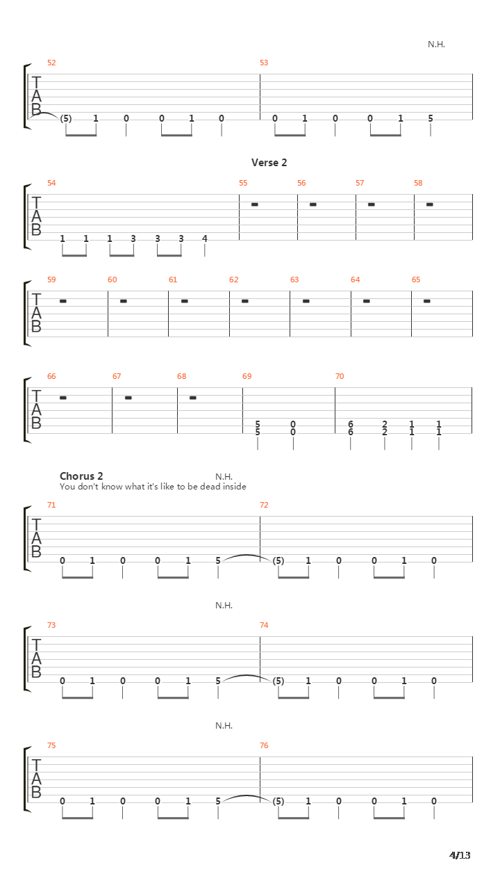 Dead Inside吉他谱