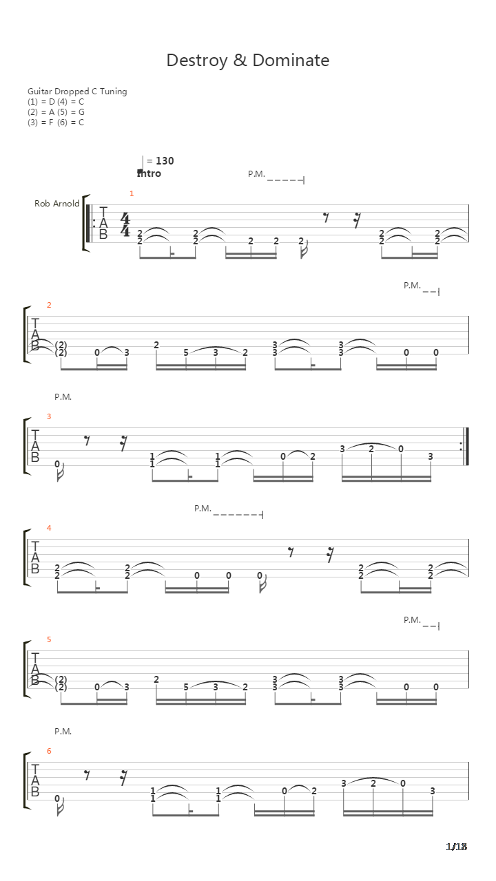 Destroy And Dominate吉他谱