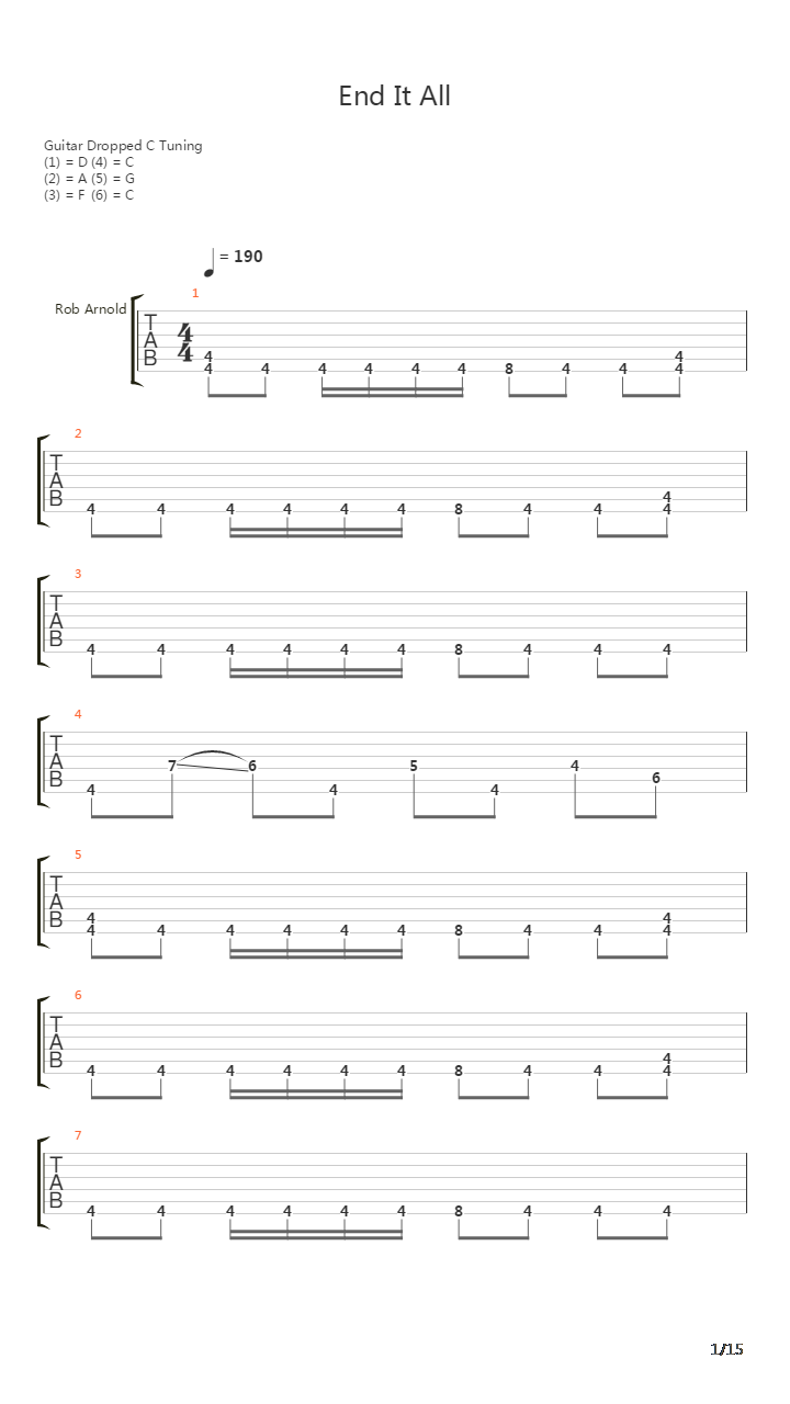 End It All吉他谱