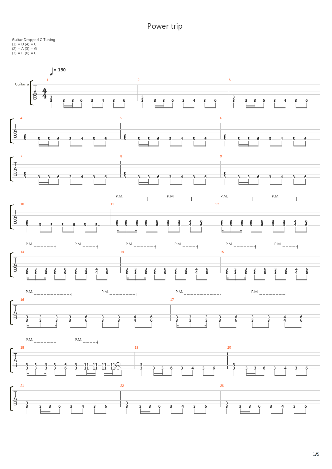 Power Trip吉他谱