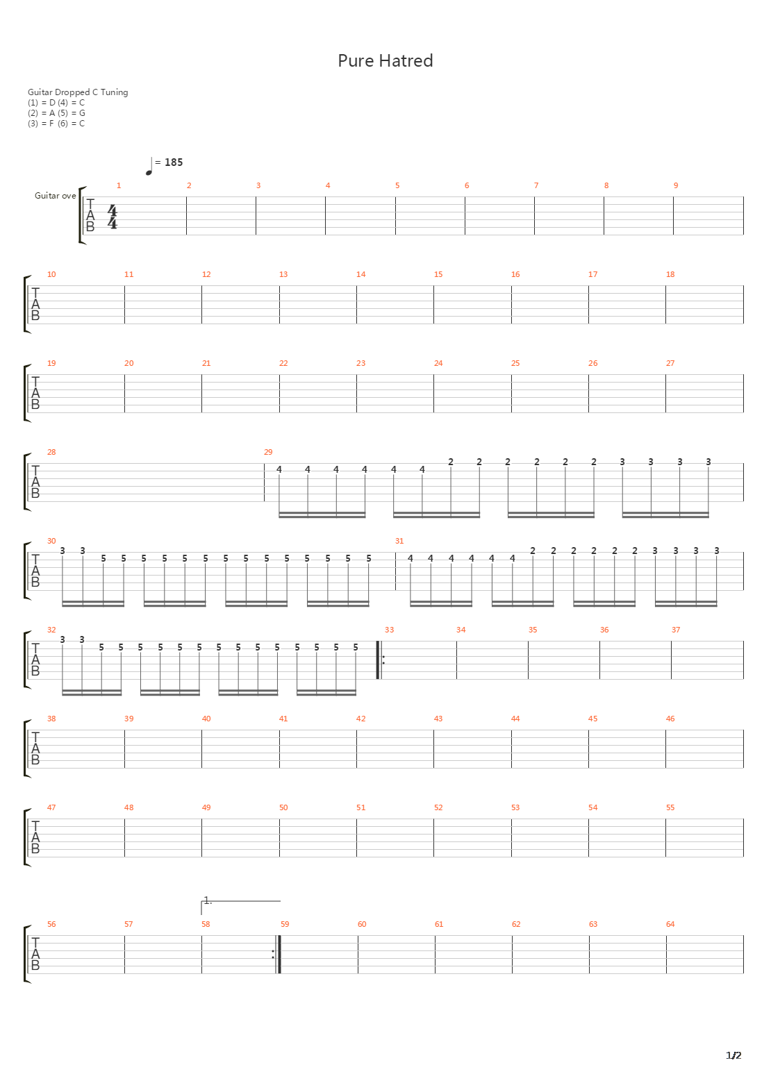 Pure Hatred吉他谱