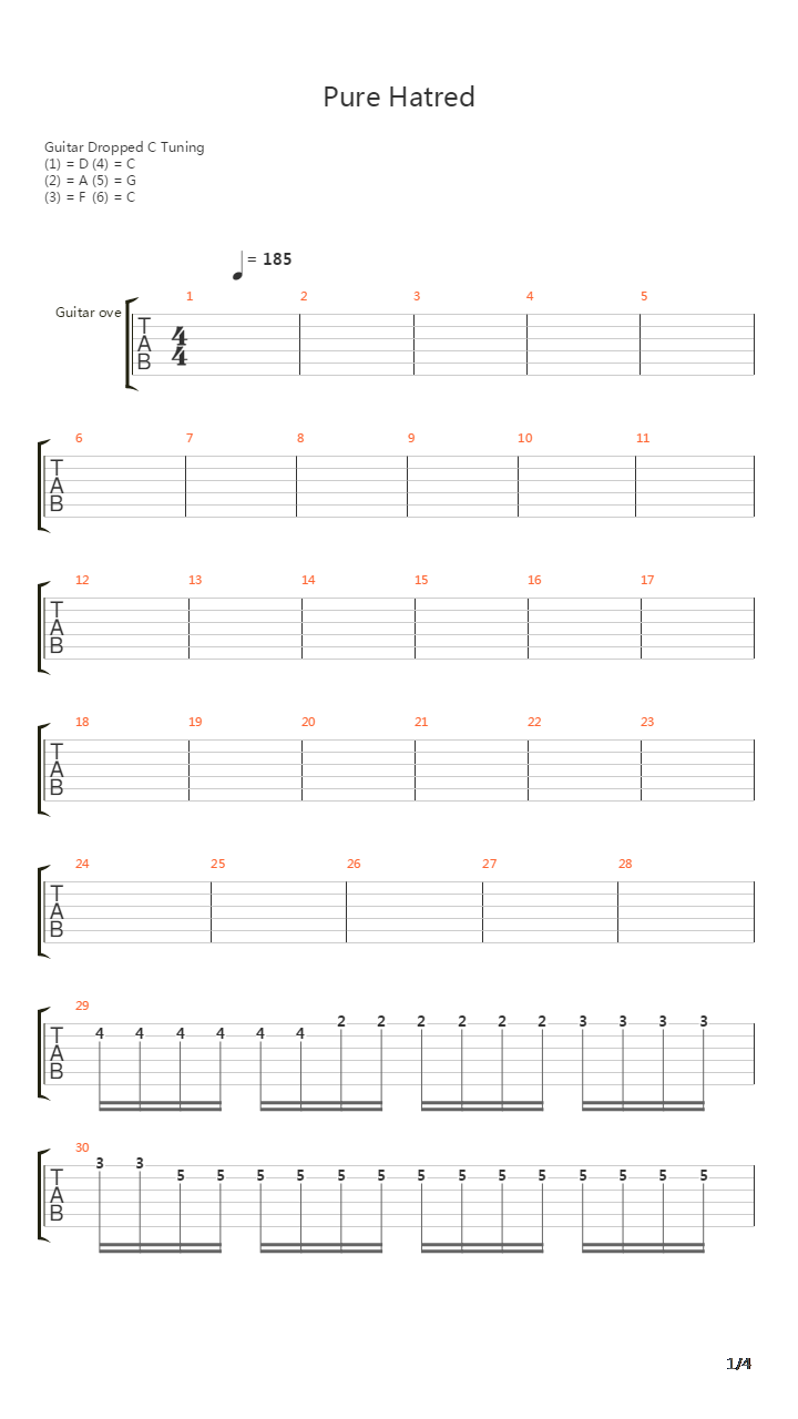 Pure Hatred吉他谱
