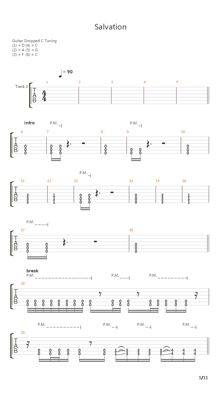 Salvation吉他谱