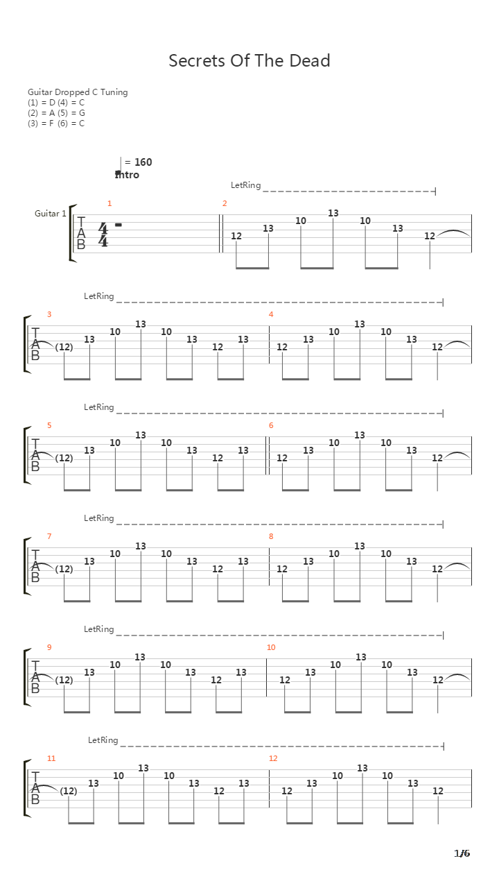 Secrets Of The Dead吉他谱