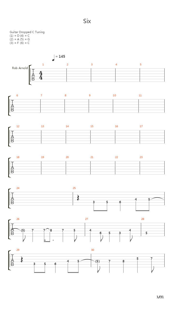 Six吉他谱