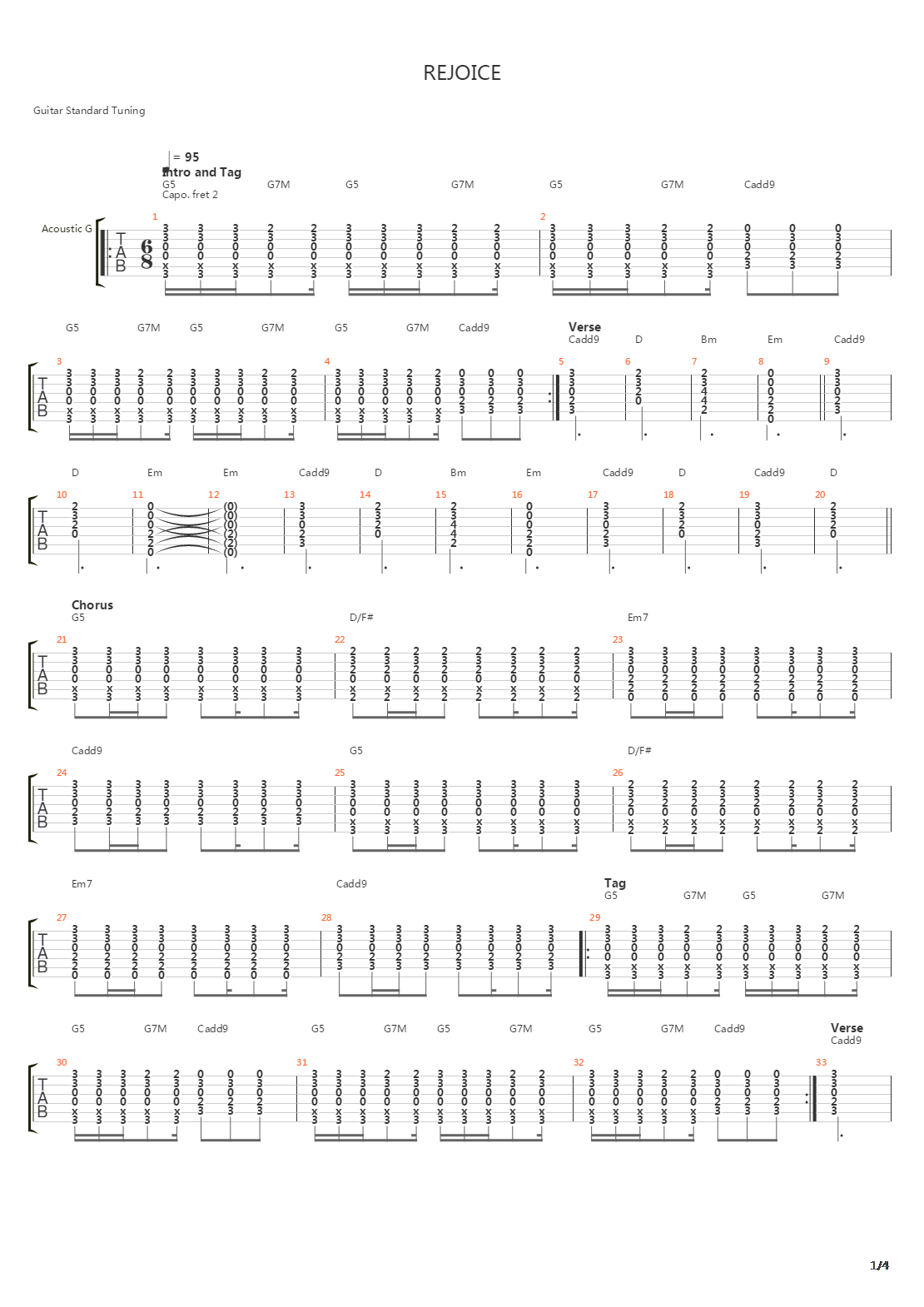 Rejoice吉他谱