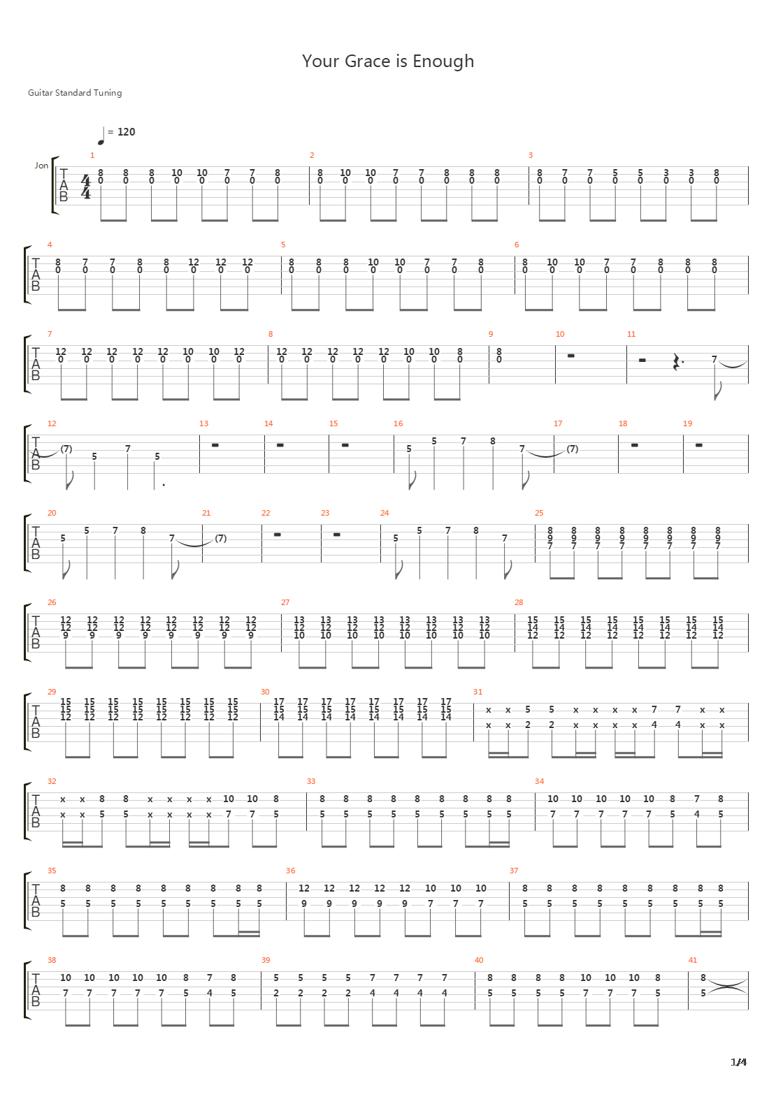 Your Grace Is Enough吉他谱