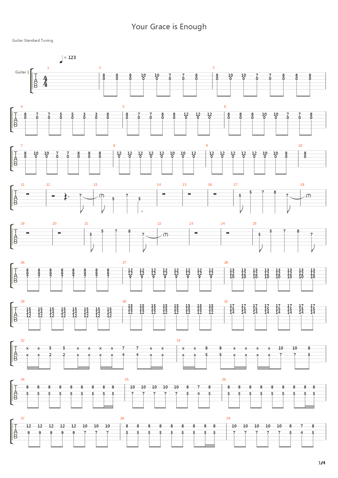 Your Grace Is Enough吉他谱