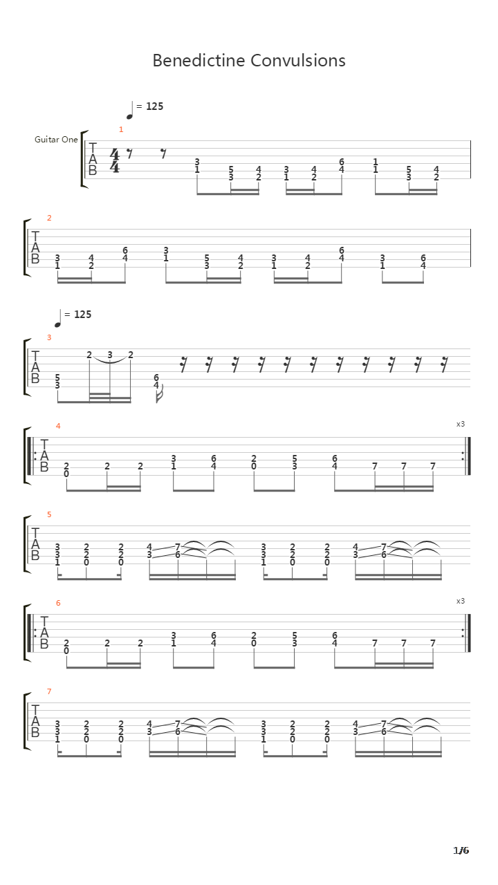 Benedictine Convulsions吉他谱