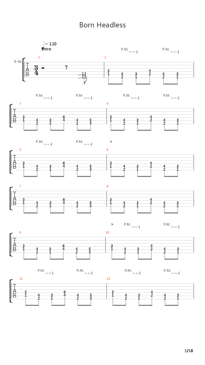 Born Headless吉他谱