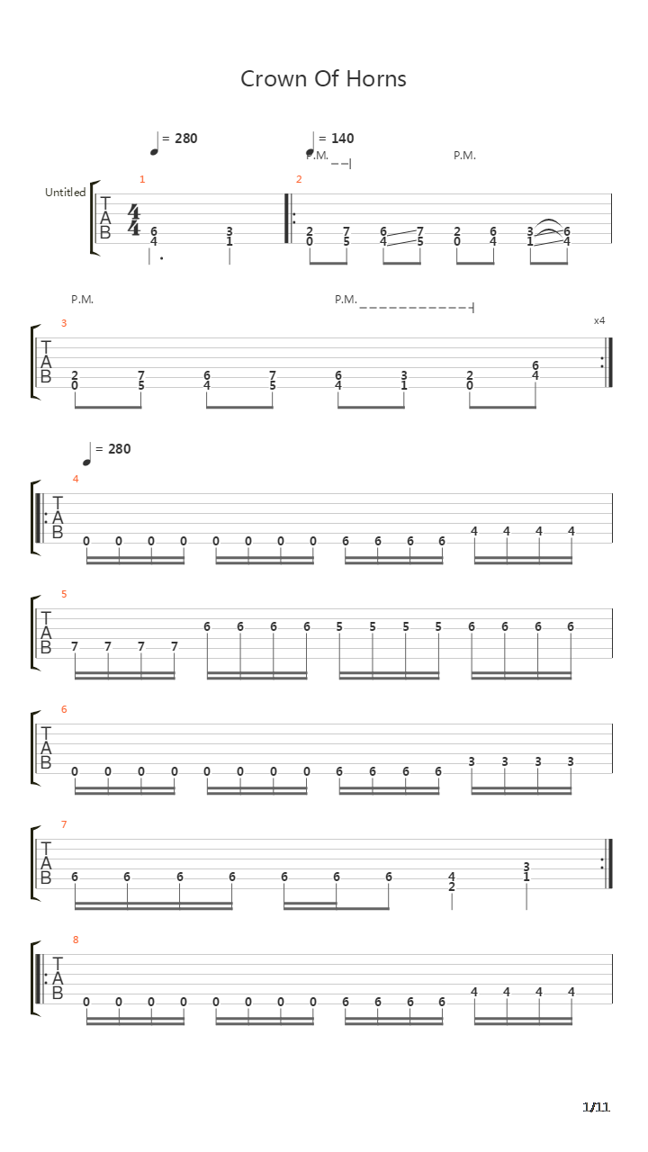 Crown Of Horns吉他谱