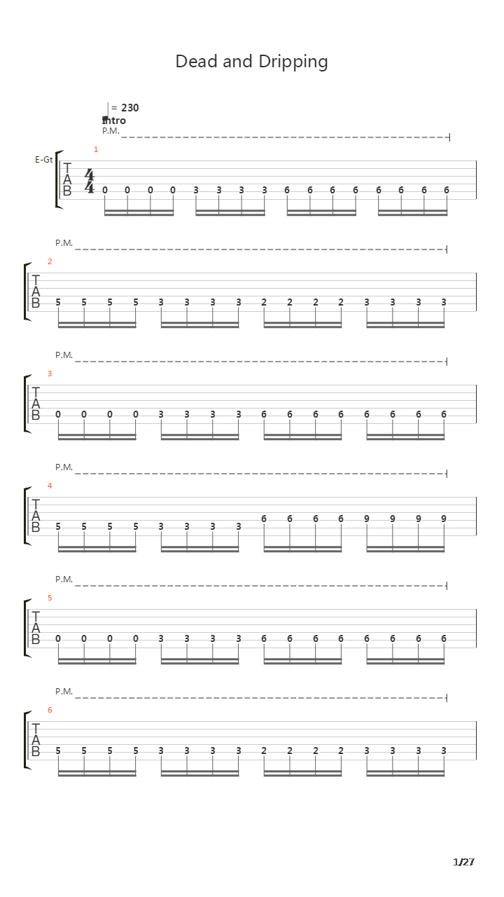 Dead And Dripping吉他谱