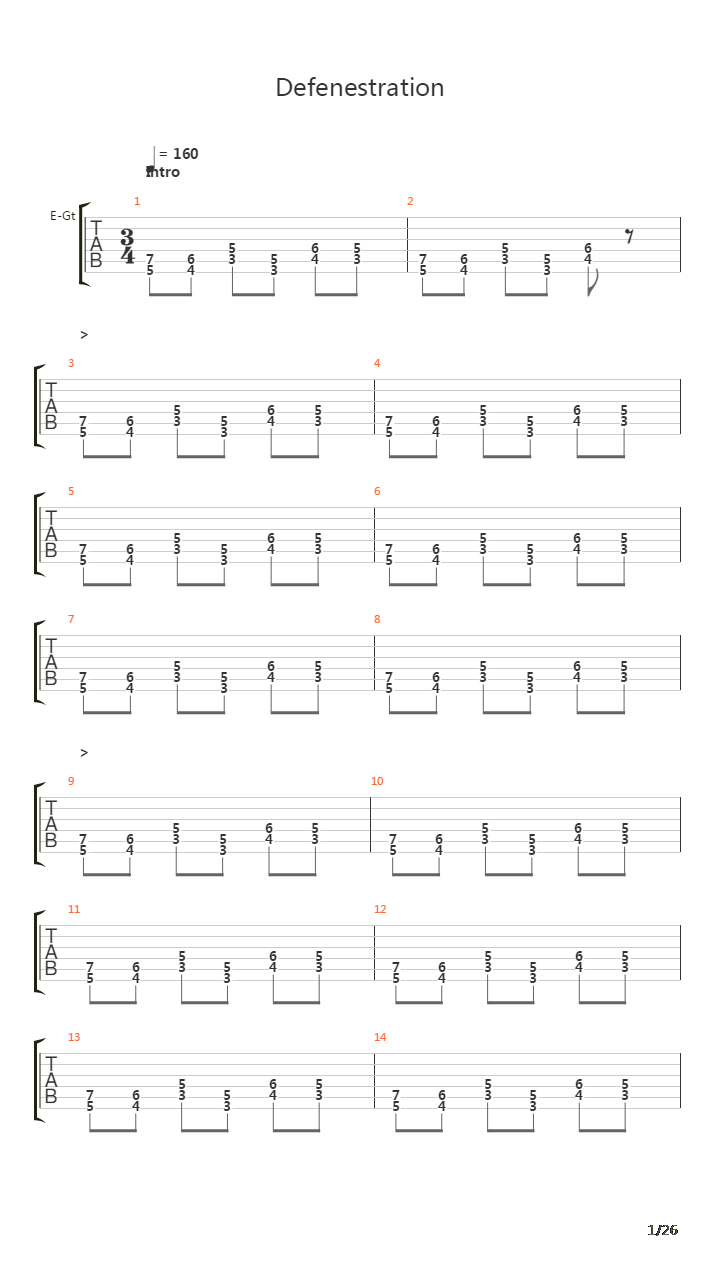 Defenestration吉他谱