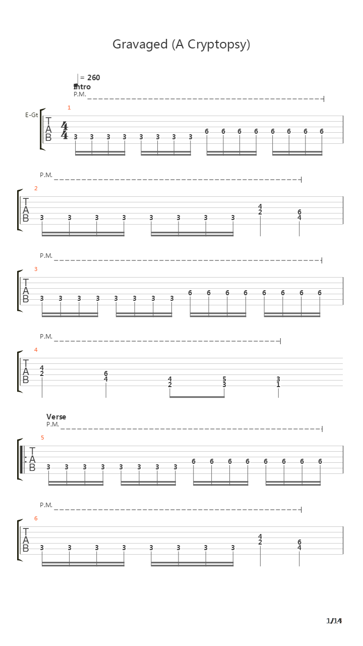 Gravaged A Cryptopsy吉他谱