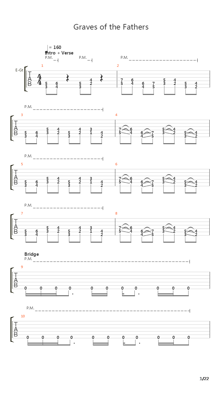 Graves Of The Fathers吉他谱
