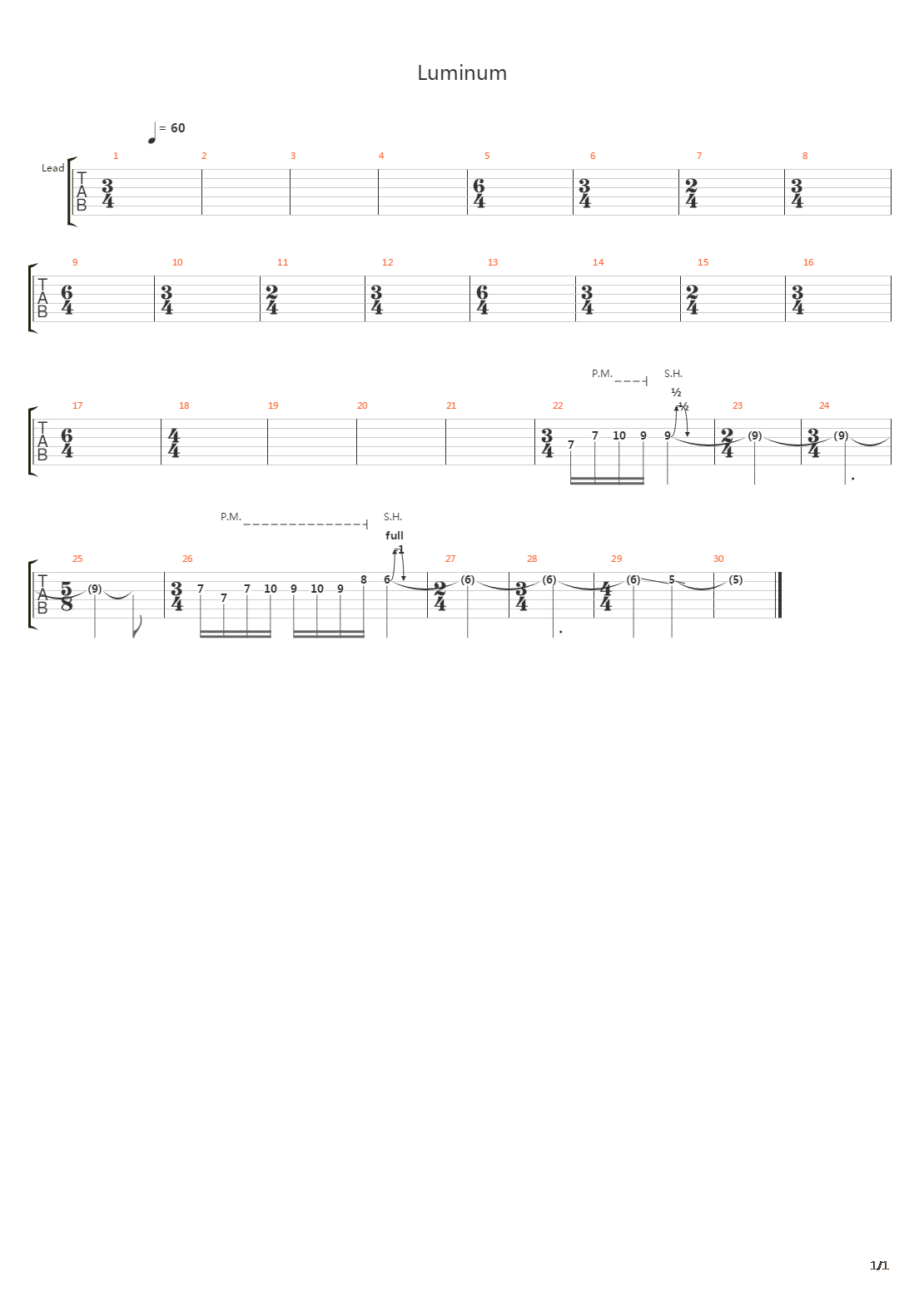 Luminum吉他谱