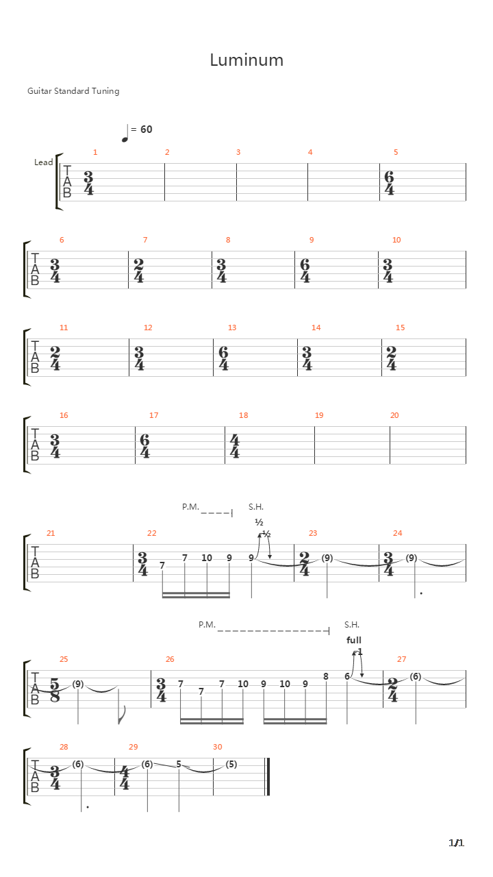 Luminum吉他谱