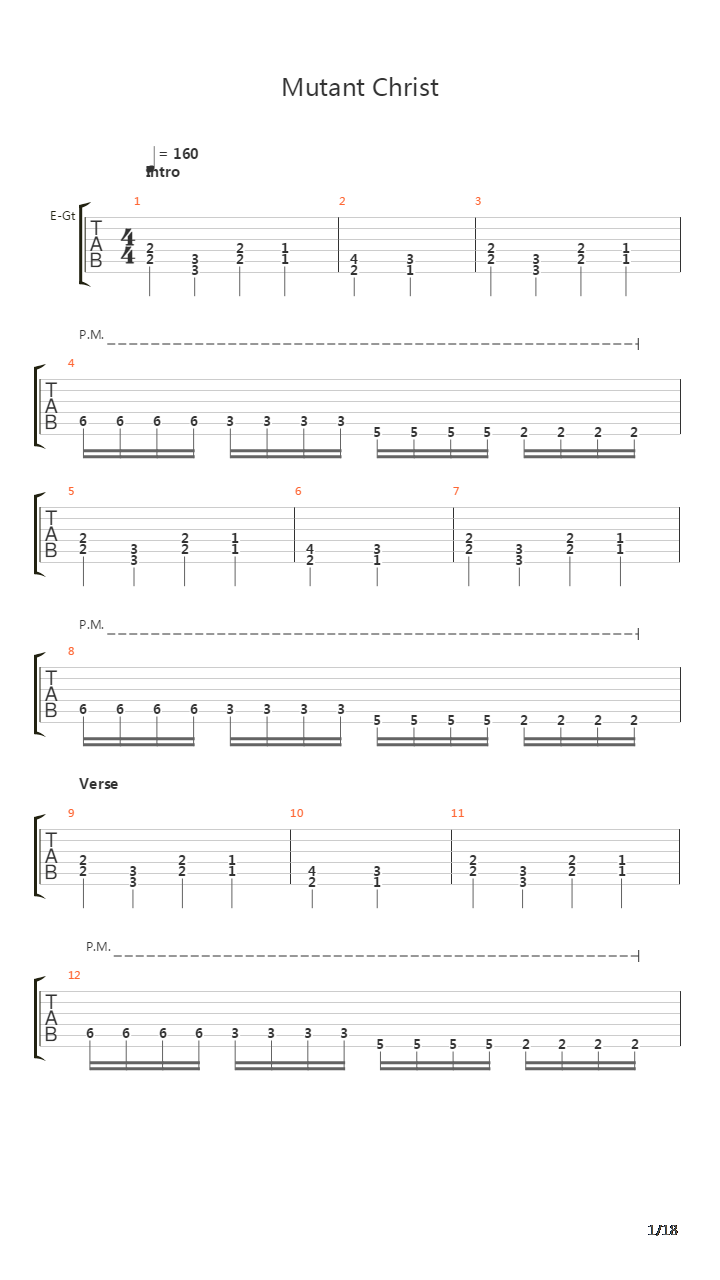Mutant Christ吉他谱