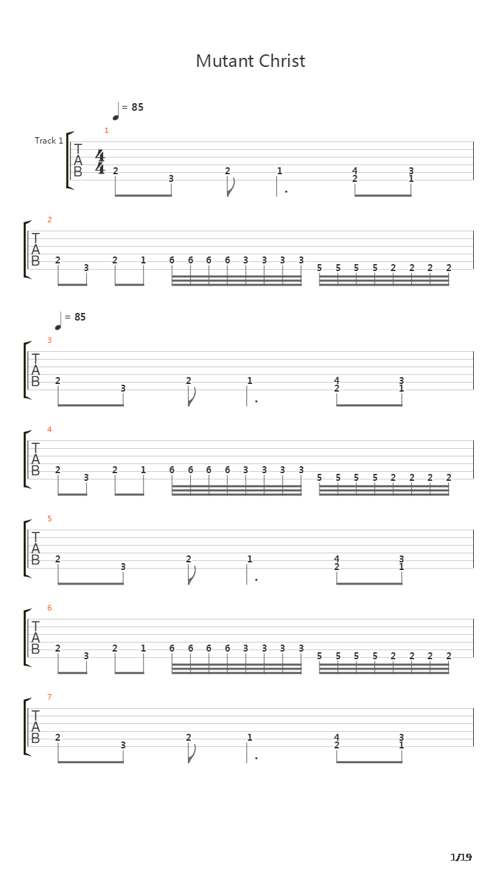 Mutant Christ吉他谱