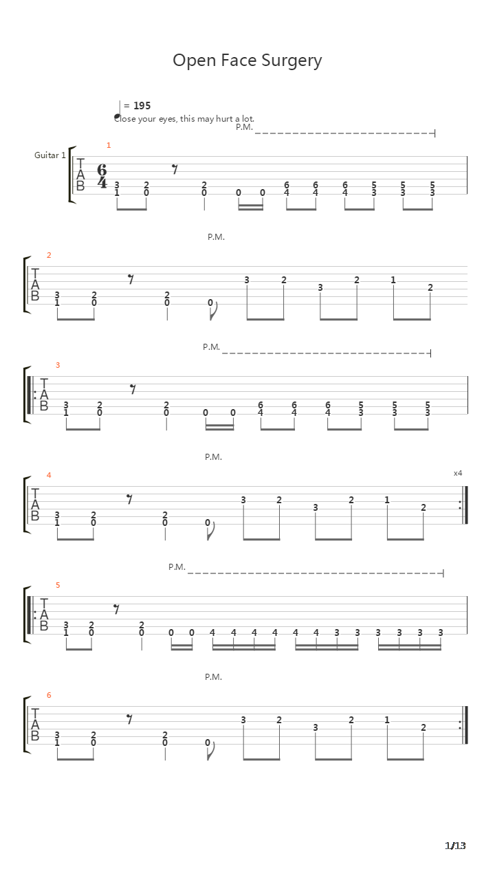 Open Face Surgery吉他谱
