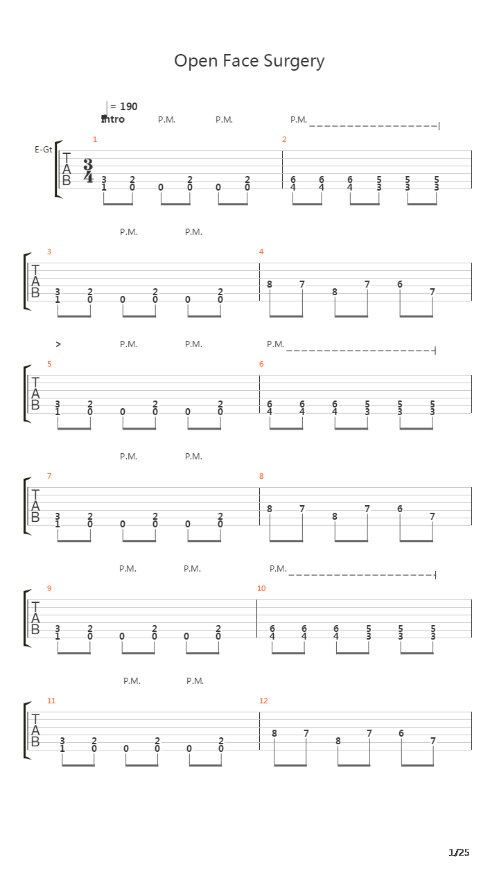 Open Face Surgery吉他谱