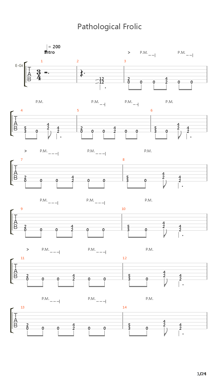 Pathological Frolic吉他谱