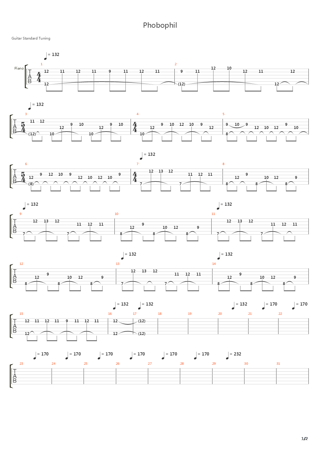 Phobophil吉他谱