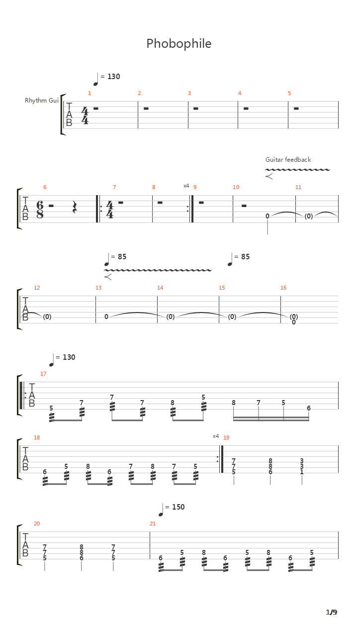 Phobophile吉他谱