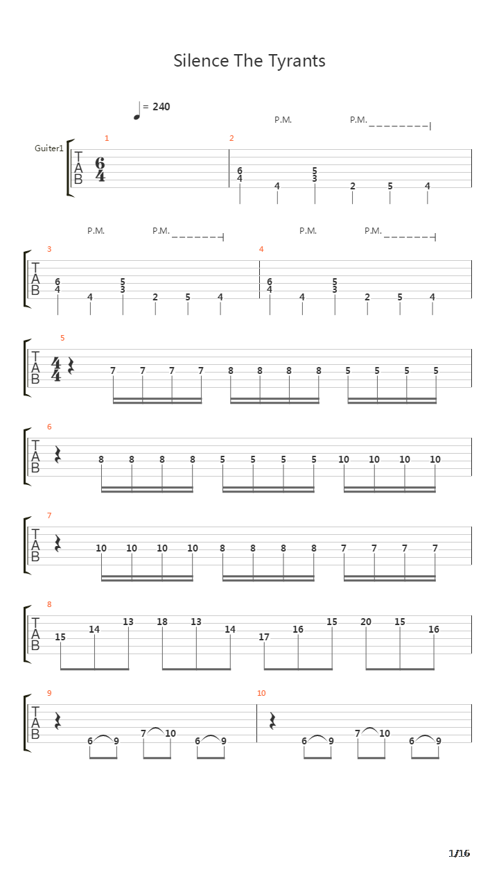 Silence The Tyrants吉他谱
