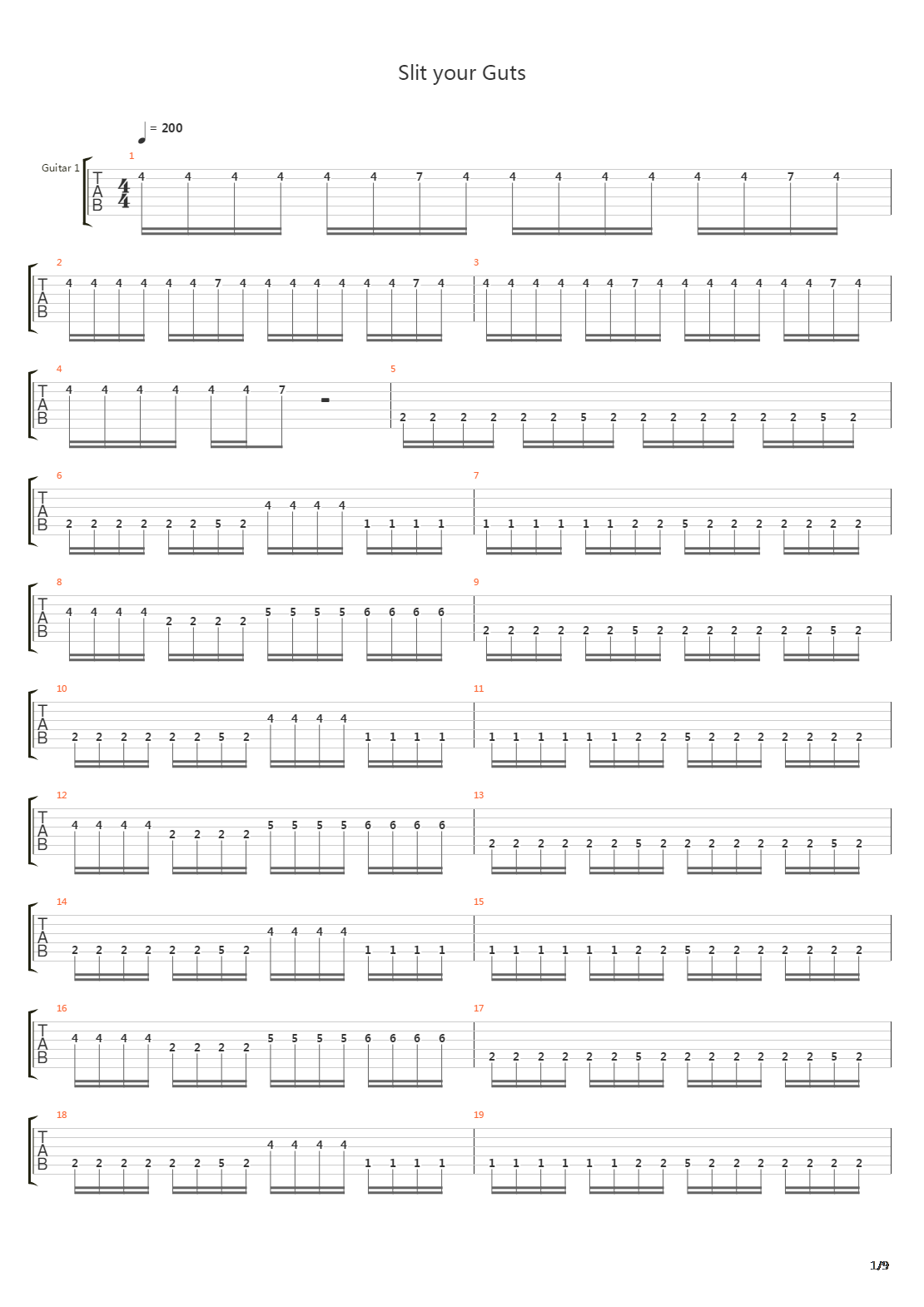 Slit Your Guts吉他谱