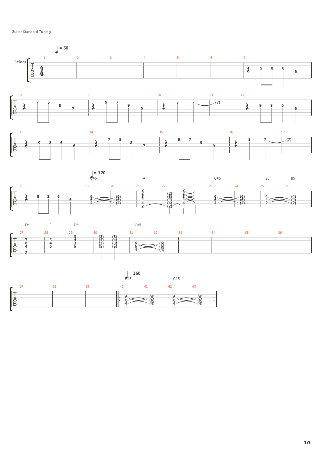 Adagio For Tron吉他谱