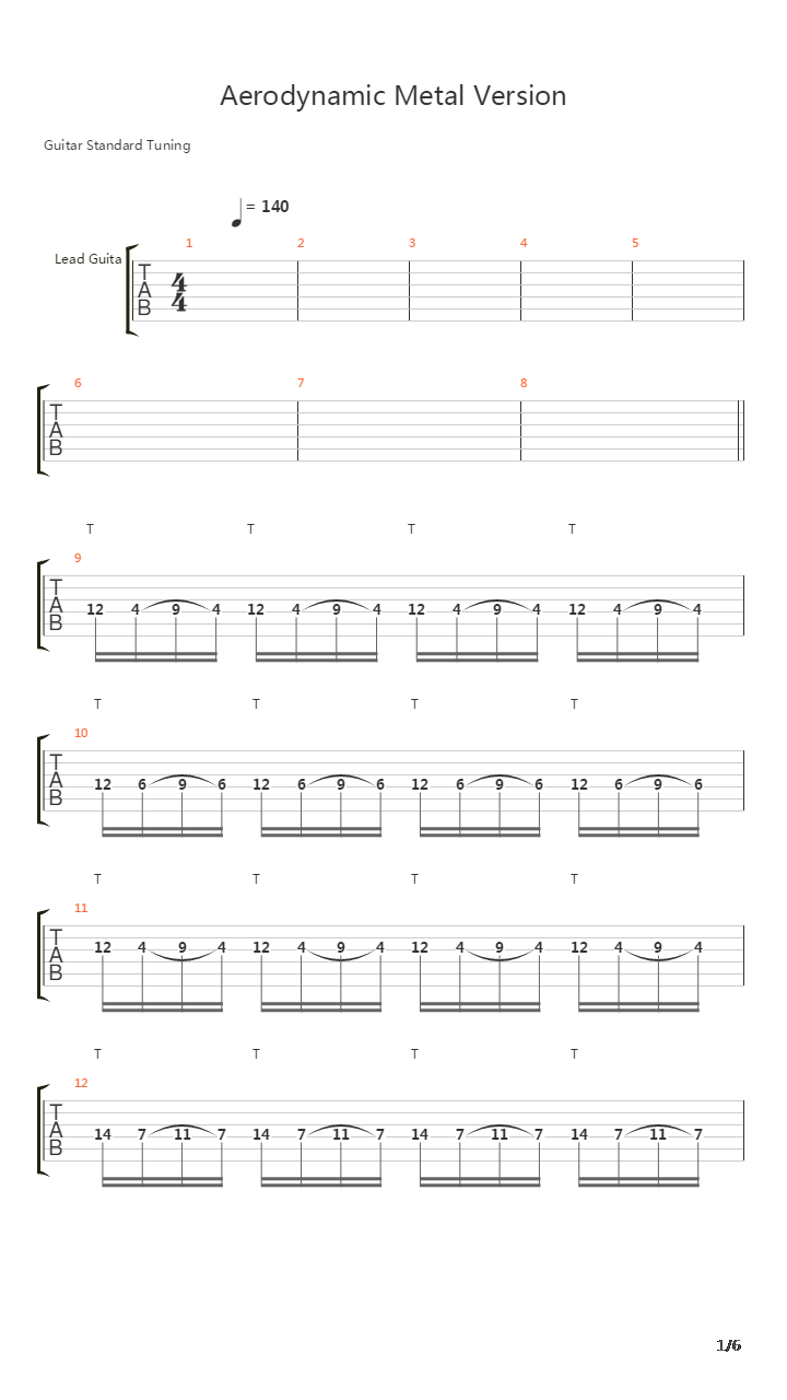 Aerodynamic吉他谱