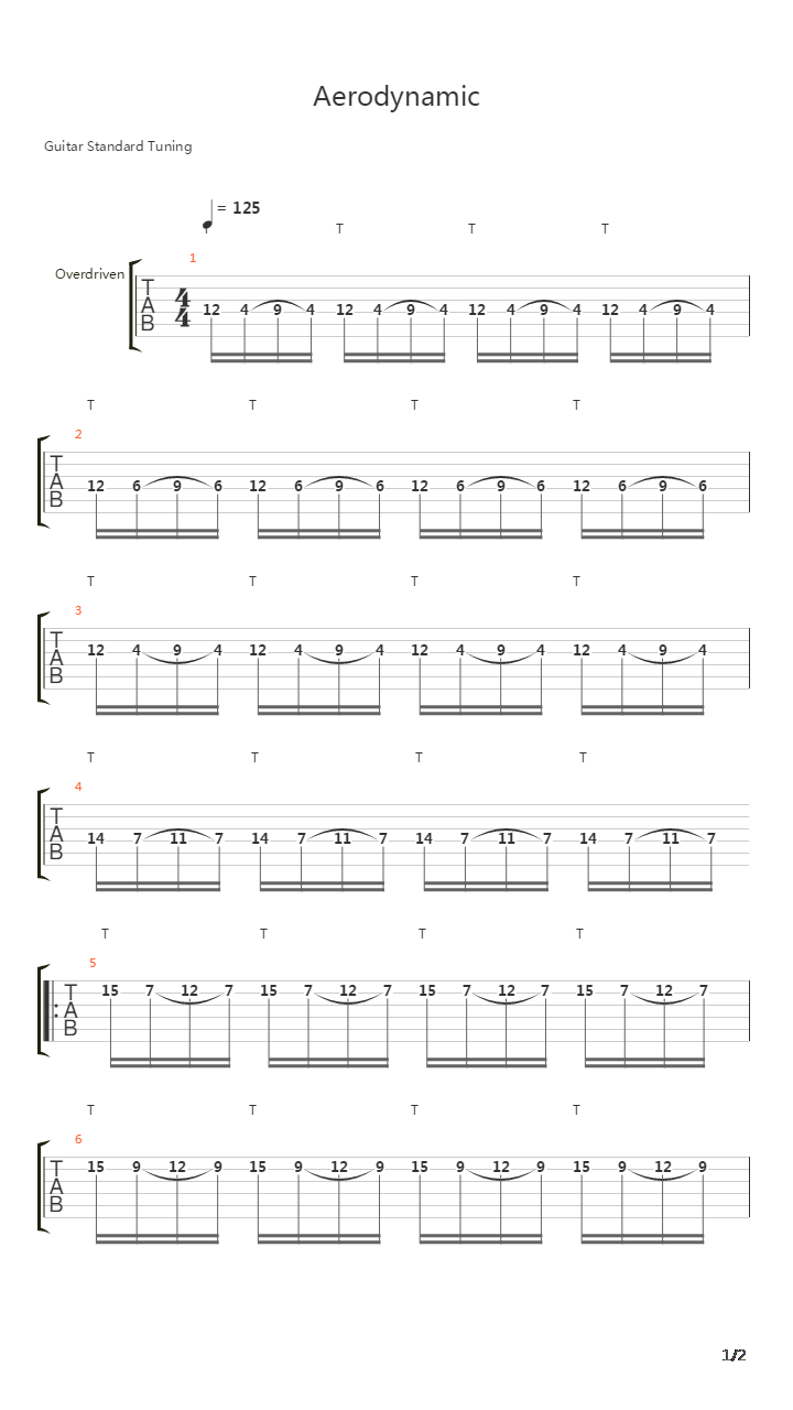 Aerodynamic吉他谱