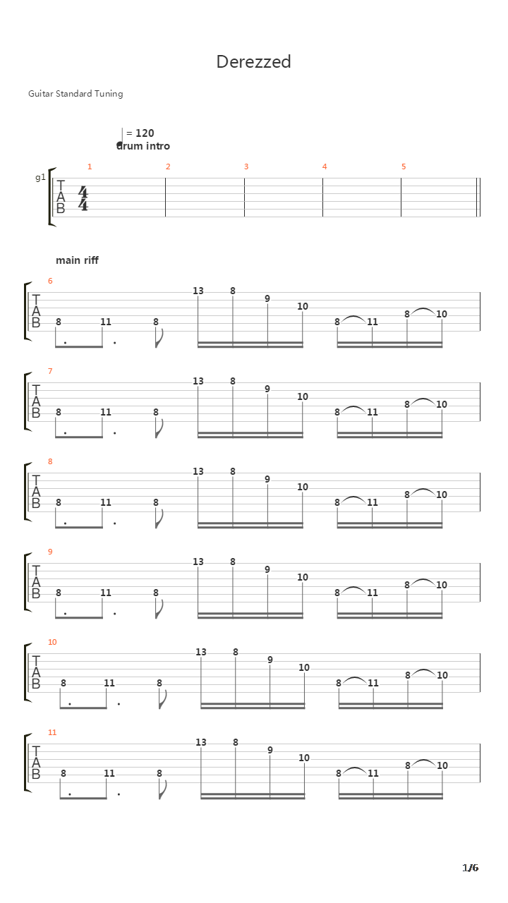 Derezzed吉他谱