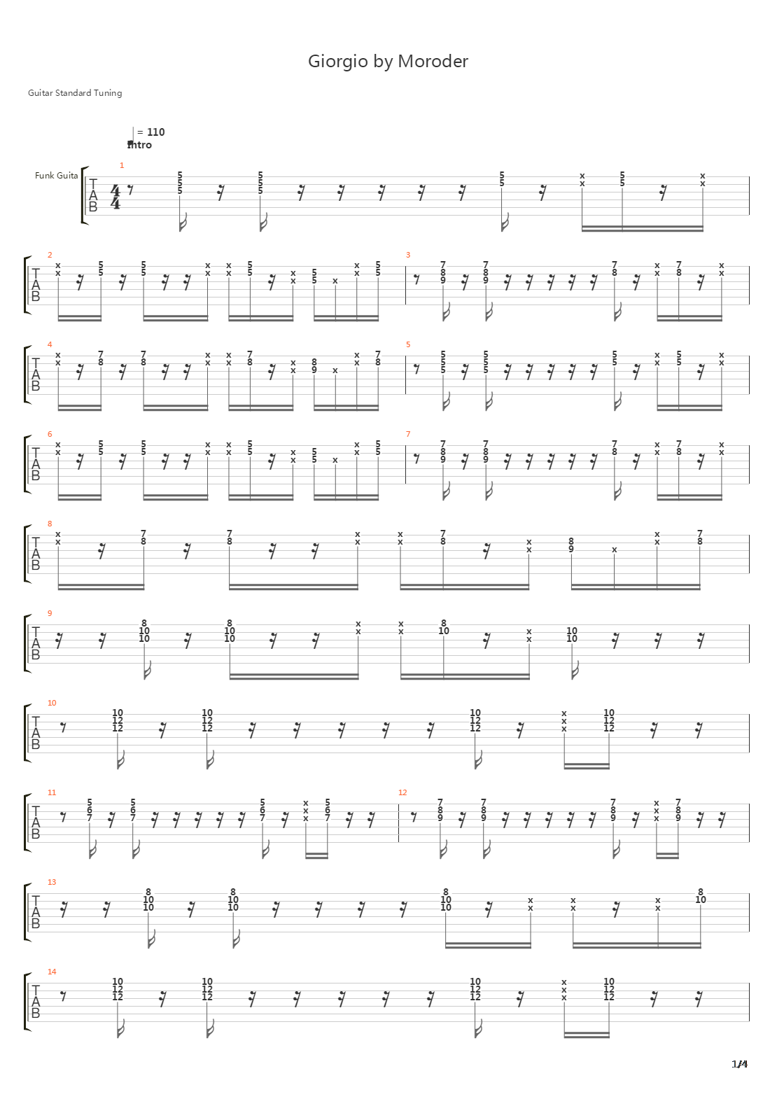 Giorgio By Moroder吉他谱