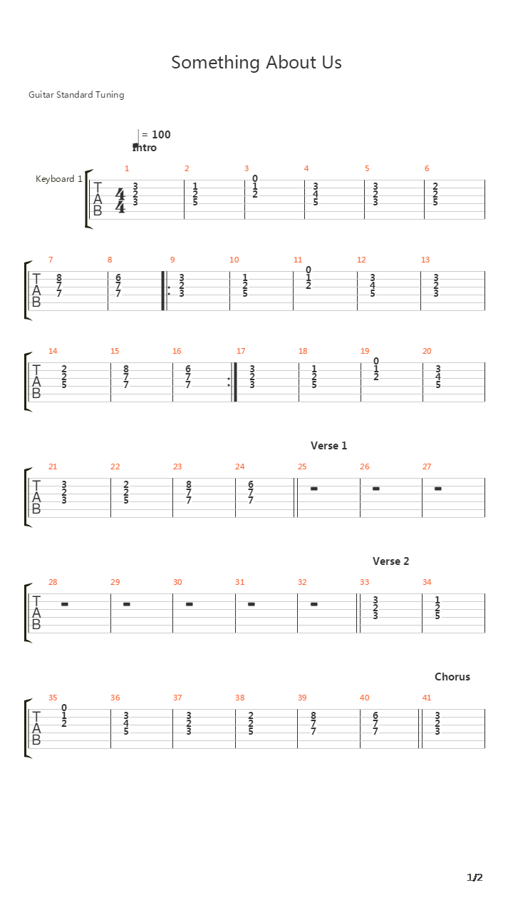 Something About Us吉他谱