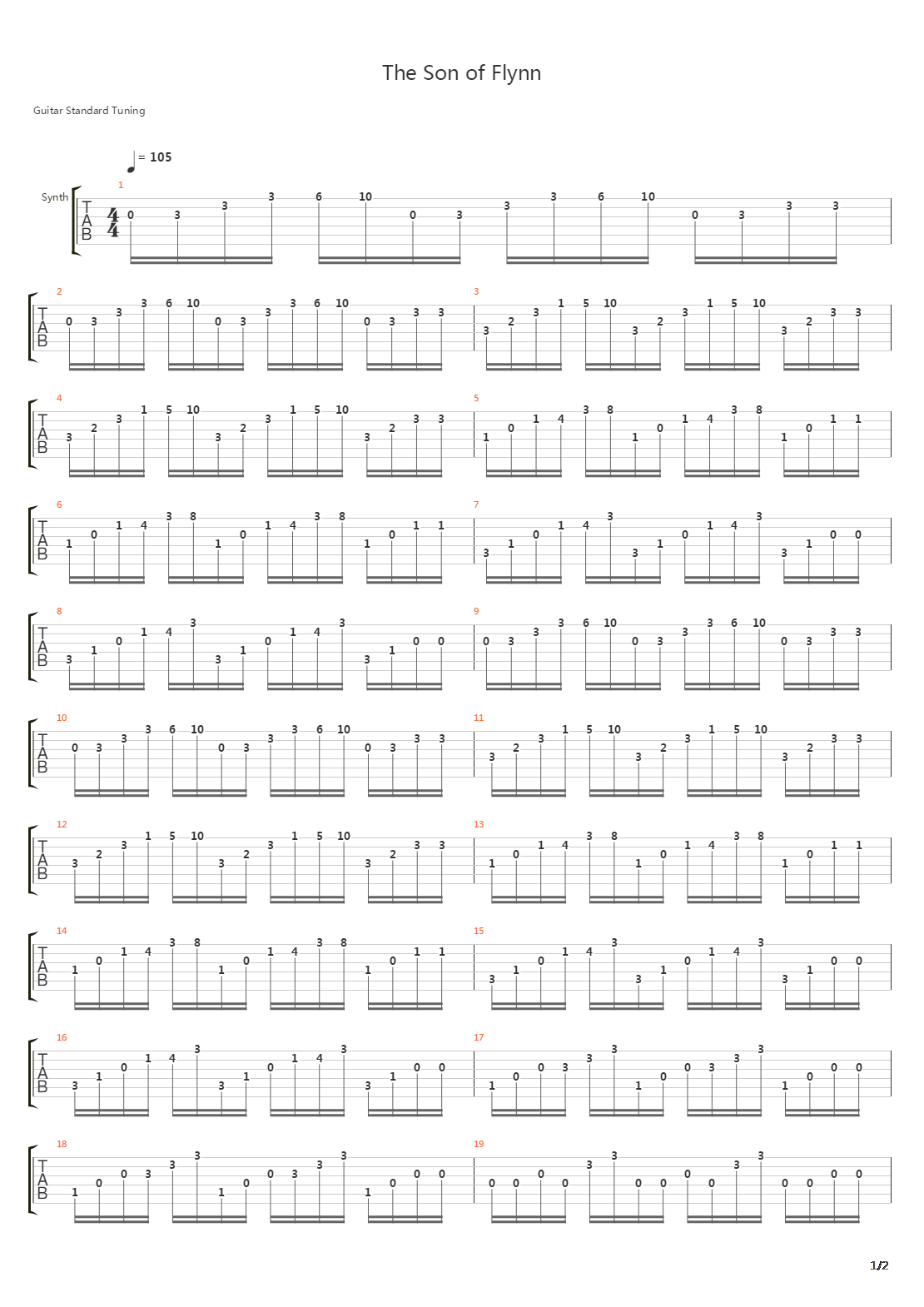 The Son Of Flynn吉他谱