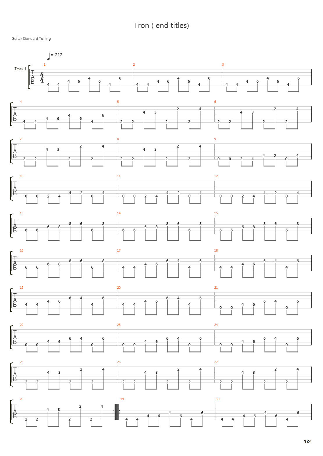 Tron End Titles吉他谱