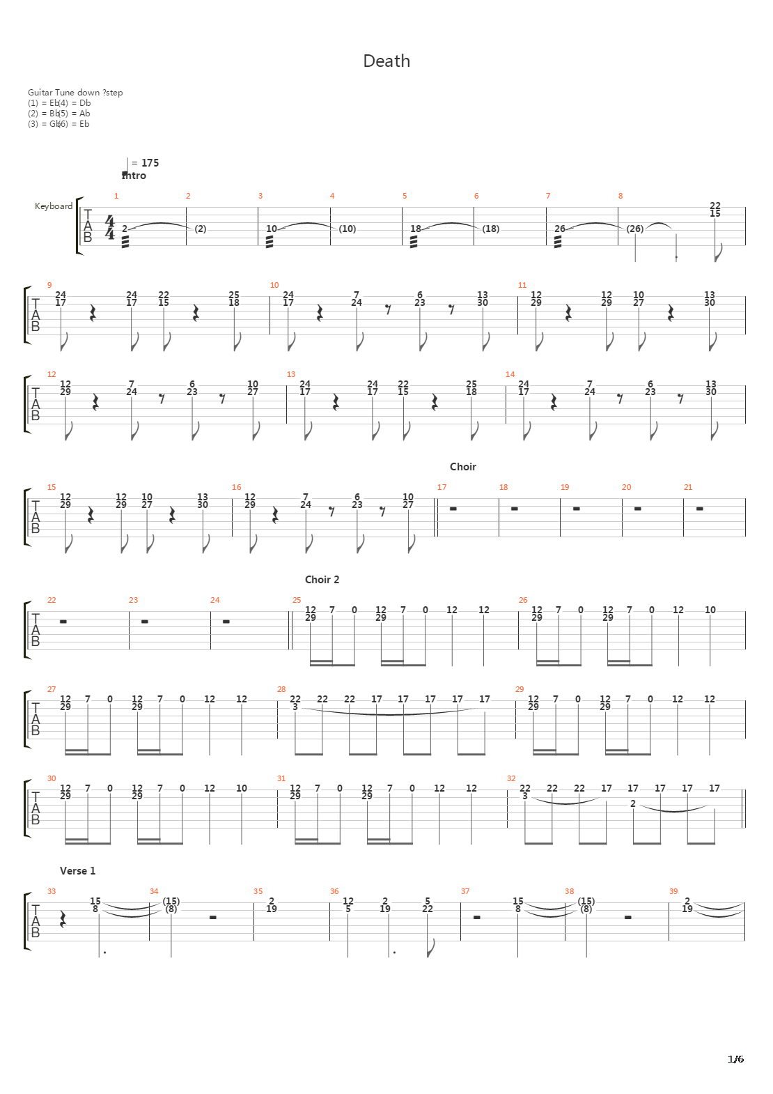 Death吉他谱