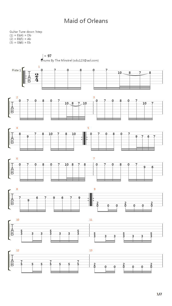 Mais Of Orleans吉他谱