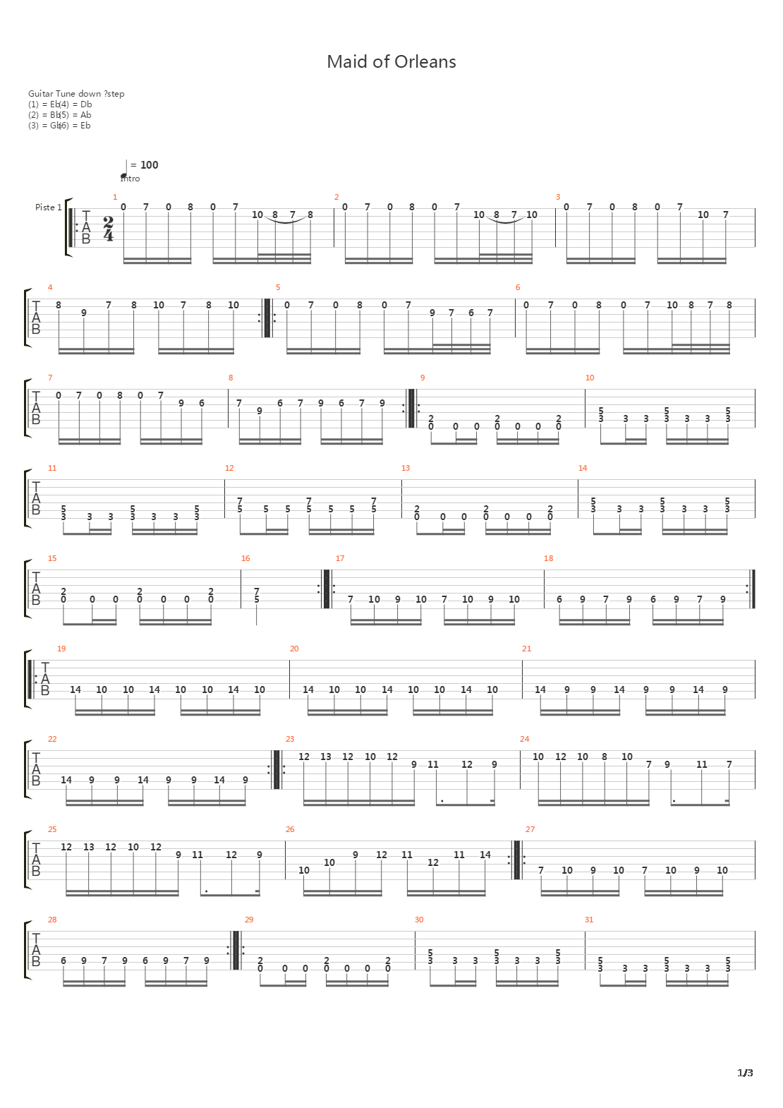 Mais Of Orleans吉他谱