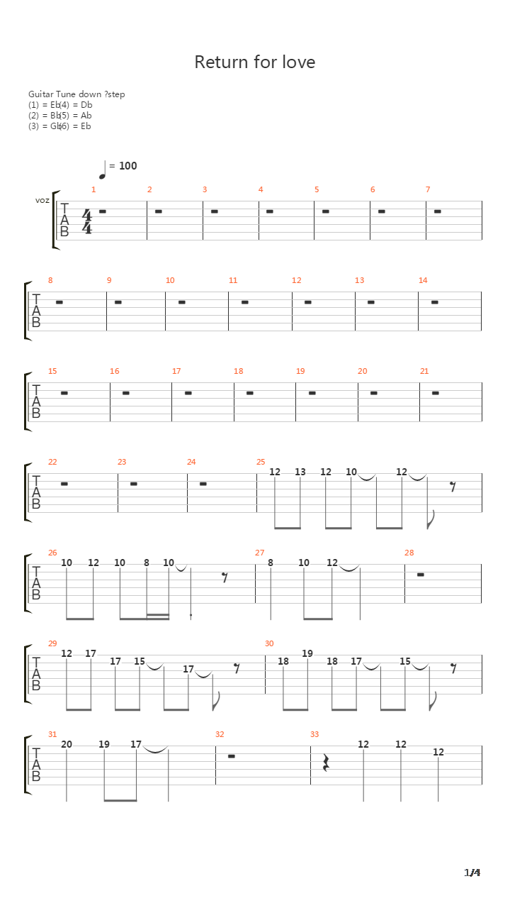 Return For Love吉他谱