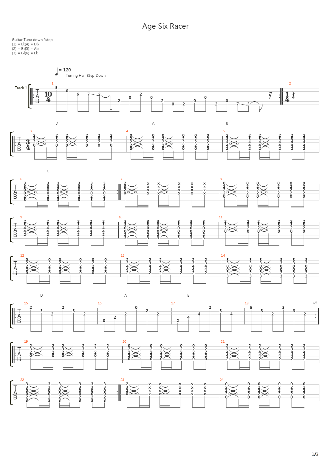 Age Six Racer吉他谱