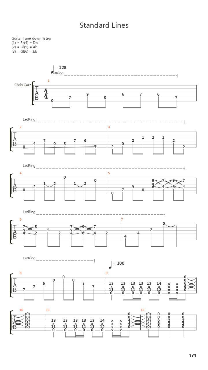 Standard Lines吉他谱