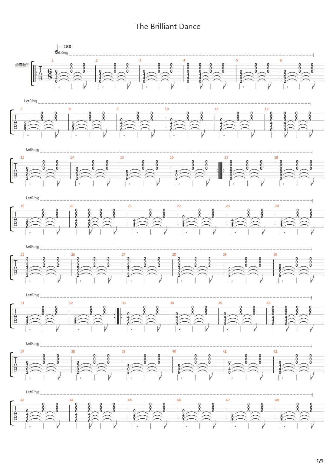 The Brilliant Dance吉他谱