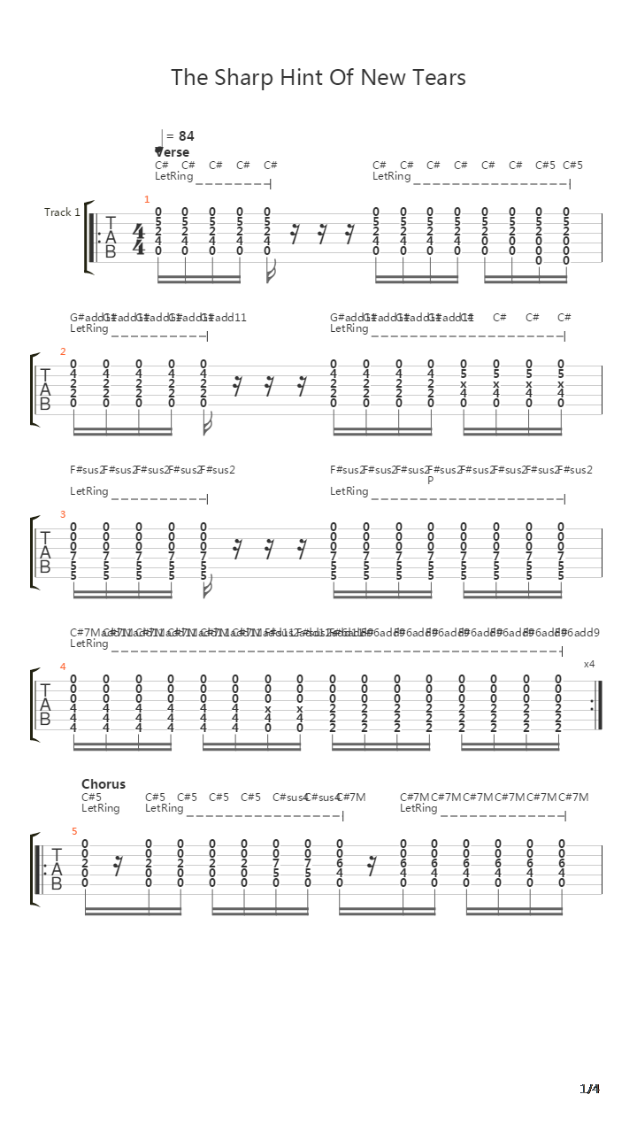 The Sharp Hint Of New Tears吉他谱